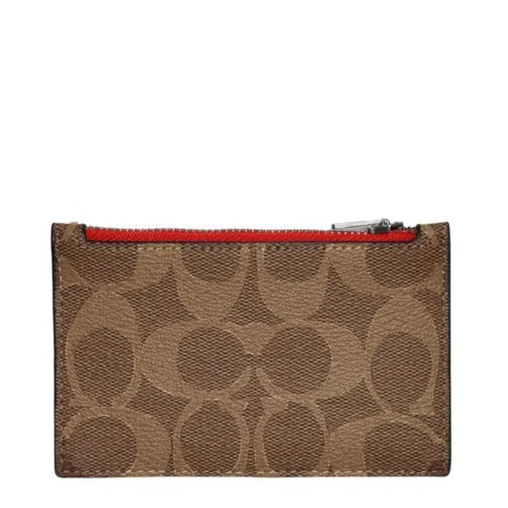 COACH 2PC Everett Crossbody Dbl Sided Charcoal Khaki / Khaki Red & Card Case NWT
